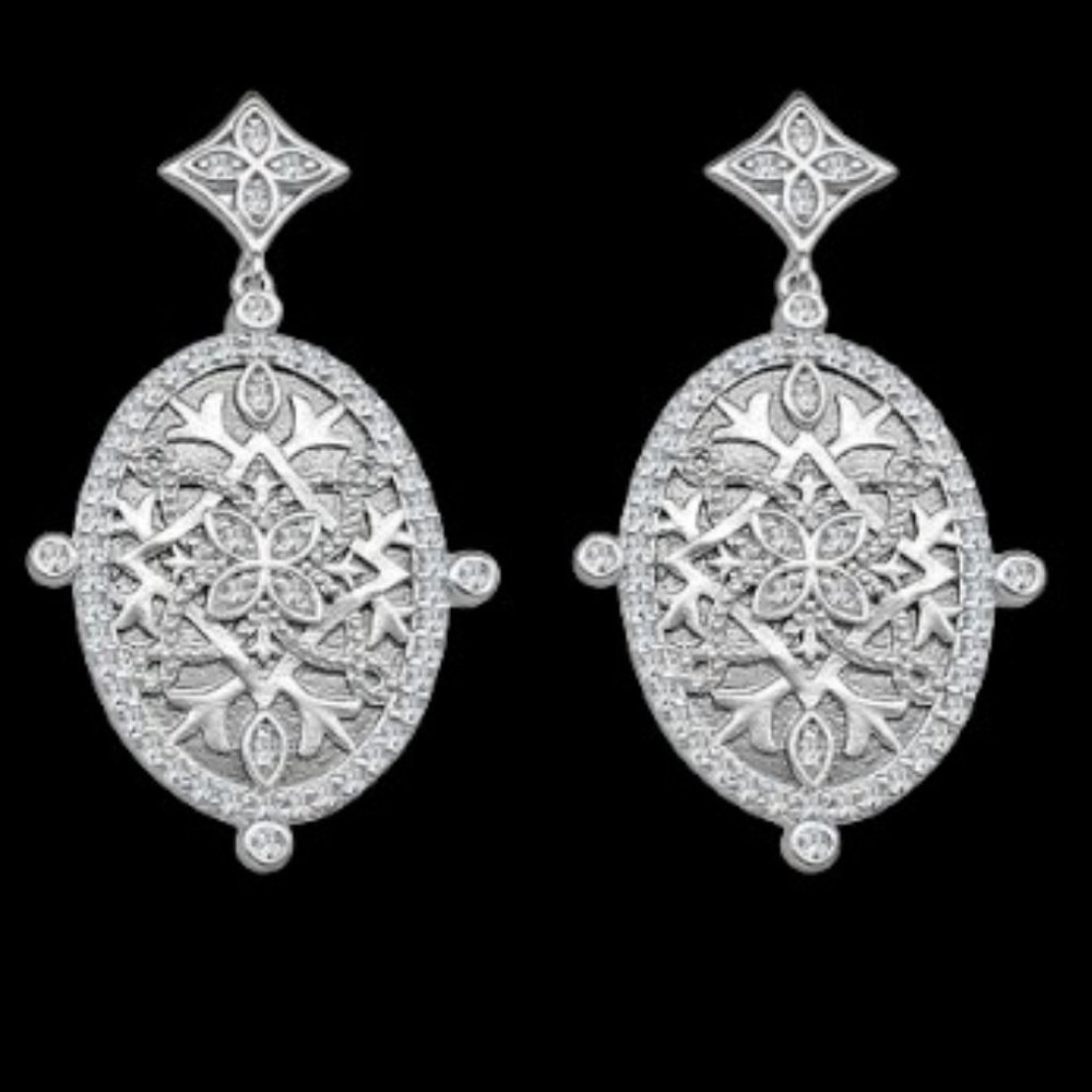 Freida Rothman Rhodium Plated Sterling Silver Set - Picture 3 of 11